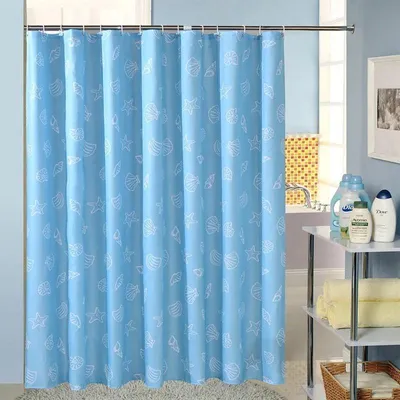 Produktbild von LIONMOOD Duschvorhang - Badewannen Vorhang inkl. Haken - Polyester Textil - 180x200cm - Seewelt 3