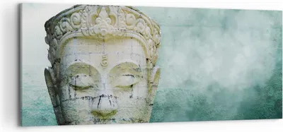 Produktbild von Bild auf Leinwand - Leinwandbild - Einteilig - Buddha Grafik Türkis - 120x50cm - Wand Bild - Wanddeko - Wandbilder - Leinwanddruck - Bilder - Wanddekoration - Leinwand bilder - AB120x50-4342
