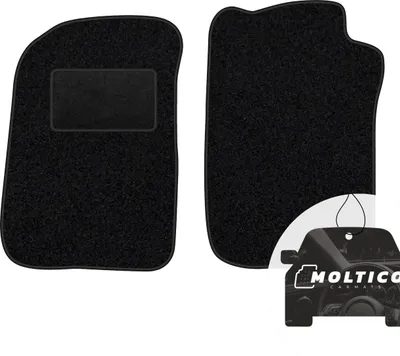 Produktbild von moto-MOLTICO Vorne Fußmatten Auto Velours Autoteppiche Schwarz Automatten Set 2-teilig passend für Renault 19 1991-1997