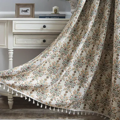 Blumenvorhang 2 Paneele 132x244 cm Boho Landhaus Stil