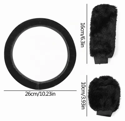 Produktbild von Lenkradbezüge, 3-teiliges Set für Autos (36-39 cm) - Schwarz