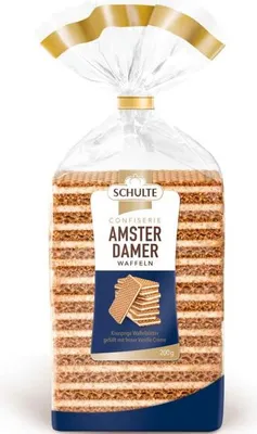 Produktbild von Schulte Amsterdamer Waffeln mit einer Vanillecreme Packung 200g