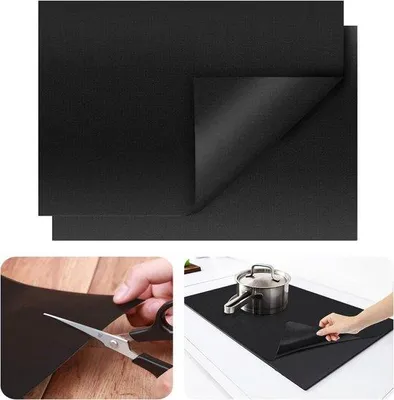 Immagine prodotto di Allecto offre 
2 tappetini riutilizzabili per barbecue con rivestimento antiaderente - Tappetini da forno - Carta stagnola per barbecue - Accessori per barbecue - Tappetini da forno riutilizzabili - Resistenti al calore del forno
