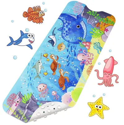 Productafbeelding van Antislip badmat voor kinderen, 100x40 cm, met oceaanmotief