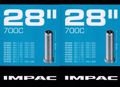 Produktbild von 2x Impac 28 Zoll AV Schlauch Auto Schrader Ventil 28 - 47 622