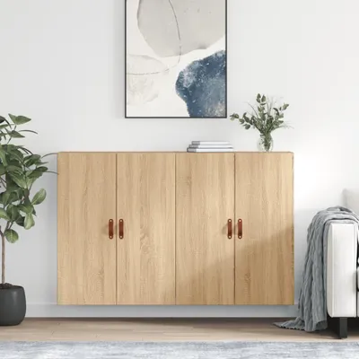 Zdjęcie produktu dla vidaXL Szafki ścienne 2 szt. dąb sonoma 69,5x34x90 cm