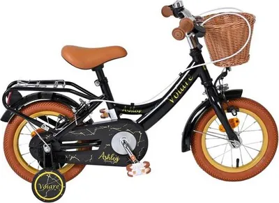 Produktbild von Volare Ashley Kinderfahrrad - Mädchen - 12 Zoll - Schwarz - Zwei Handbremsen