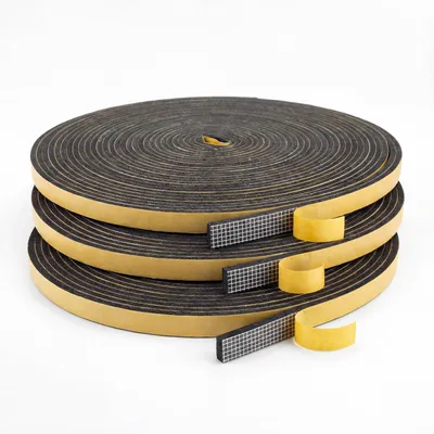 Obrázok produktu pre Tesniaca páska 6 mm x 3 mm x 12 m, 3 role, penová guma, pre dvere a okná