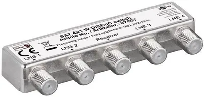 Produktbild von Hapena HADS41, 1 Eingänge, 4 Ausgänge, 950 - 2300 MHz, 950 - 2300 MHz, 3 - 10 dB, 3 dB