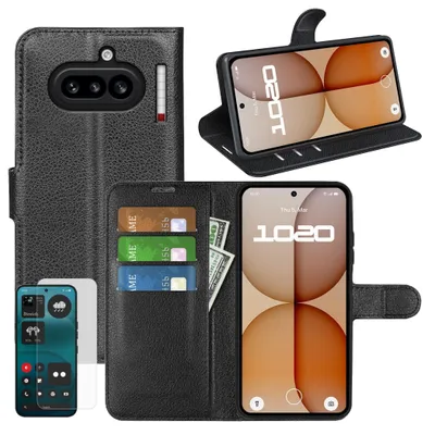 Produktbild von Handy Hülle Schutzglas Set für Nothing Phone 4a Klapphülle Wallet + 9H Hartglas