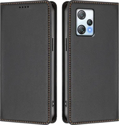 Produktbild von Handyhülle für Blackview A53, Kunstleder Klapphülle Stoßfeste Magnetische Hülle mit Ständer Schwarz