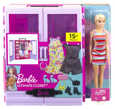 Produktbild von Barbie Fashionistas ultimativer Kleiderschrank Puppe und Accessoires, für Kinder ab 3 Jahren, Puppenschrank, 3 Jahr(e), 120 g
