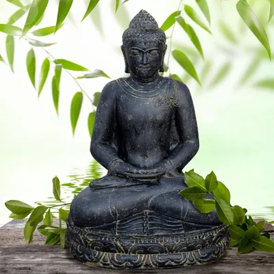 Produktbild von Stonox Buddha Figur Kalyan Dhyana Mudra Steinguss frostfest 44x55x80 cm