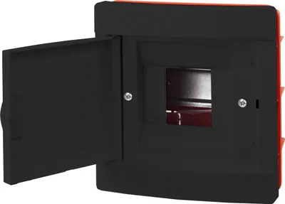 Produktbild von Sicherungskasten Einbau Verteilerkasten Unterputz Kleinverteiler IP40 SCHWARZ 4 MODULE