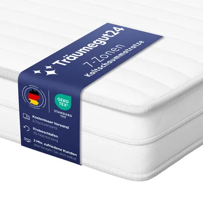 Produktbild von AquaFlex - 16cm 7-Zonen Kaltschaummatratze - H2&H3 - (140 x 200 cm) - Träumegut24