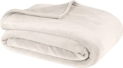 A folded white blanket on a white background.