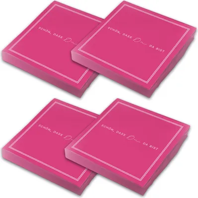 Produktbild von ITENGA 80x Servietten Schön dass du da bist V3 pink