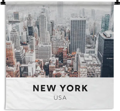 Produktbild von MuchoWow® Wandteppich Wandbehang New York - Amerika - Luft 90x90 cm Tapisserie Dekoration Wandtuch - Wandaufhänger