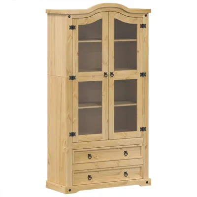 Image de Vitrine en verre Corona 99x43x187 cm bois massif de pin