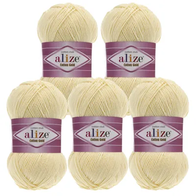 Produktbild von 5 x 100g Strickgarn Alize Baumwolle Gold Uni Klassikgarn Häkelgarn Strick-Wolle