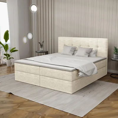 Produktbild von Boxspringbett 200x200cm mit Bettkasten - Bett mit Matratze und 2 Bettkästen - Schlafzimmerbett mit Topper - Bequem Doppelbett Holly Poso38