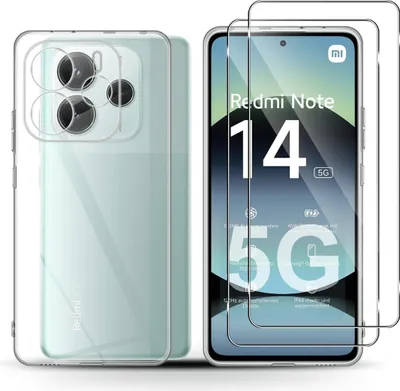 Produktbild von Hülle + 2X  Schutzglas für Xiaomi Redmi Note 14 5G Panzerfolie Display Case Tasche 9H