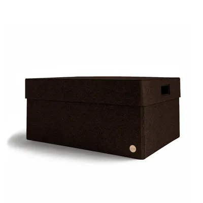 Produktbild von Aufbewahrungsbox CLASSIC Filz 61 x 44 x 28 cm mit Deckel in dunkelbraun meliert