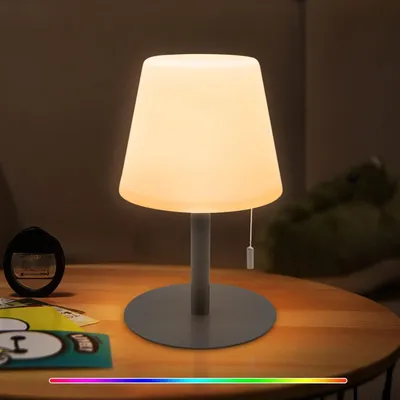 Produktbild von LED-Tischlampe kabellos mit dimmbaren 7 Farben, wiederaufladbare USB-Kabellampe, farbwechselndes Nachtlicht für Schlafzimmer, Gästezimmer oder Büro