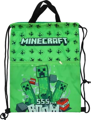 Produktbild von Minecraft Turnbeutel für Kinder – Leichter Sportbeutel mit Kordelzug