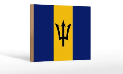 Produktbild von Holzschild Flagge Barbados 18x12cm Flag of Barbados