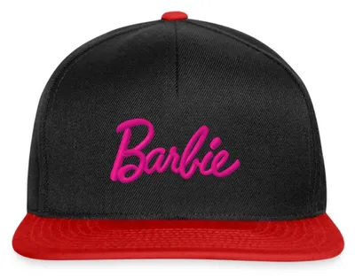 Produktbild von Spreadshirt Barbie Logo Stick Geschenkidee Snapback Cap, One size, Schwarz/Rot