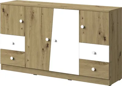 Produktbild von Minio, Kommode, Sideboard "Nantes" 160 cm, Artisan Eiche/Weiss Matt Farbe