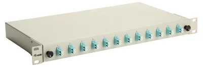 Immagine prodotto di Equip 12-Port-Glasfaser-Spleißbox, LC-Duplex, OM3, 1 HE, ausgestattet, Grau