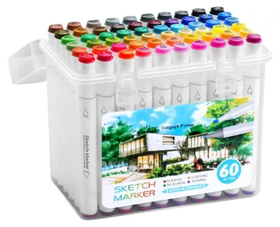 Productafbeelding van Kleurmarkers Set van 60 Kleuren Dubbelzijdig