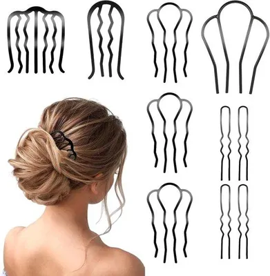 Produktbild von Haarzangen und Vorkklammern - 10 Stücke Haarspangen für Updo-Bun und Frisur - Metallische Haaraccessoires für Frauen