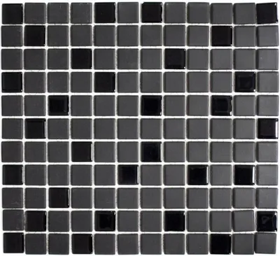 Produktbild von Mosaik Fliese Keramik schwarz unglasiert Glas Fliesenspiegel MOS18-CUG70_f