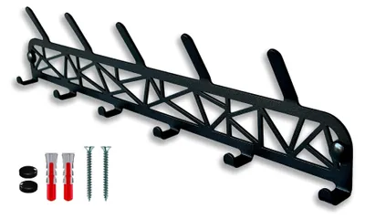 Produktbild von Wandkleiderhaken, Garderobenleiste, Metall-Wandgarderobe, Hakenleiste für die Küche, Wandgarderobe, Jackenhalter, schwarze Garderobenhaken, 11 Haken für Jackenaufhängung