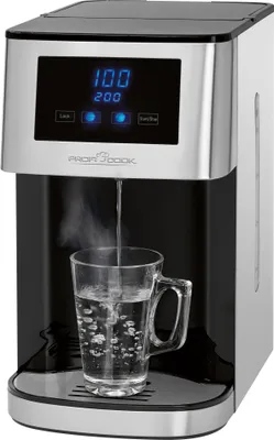 Produktbild von ProfiCook Heißwasserspender PC-HWS 1145 , Edelstahlgehäuse, heißes Wasser auf Knopfdruck in ca. 3 Sekunden, LED-Display mit Sensor Touch-Bedienung, 2600 Watt