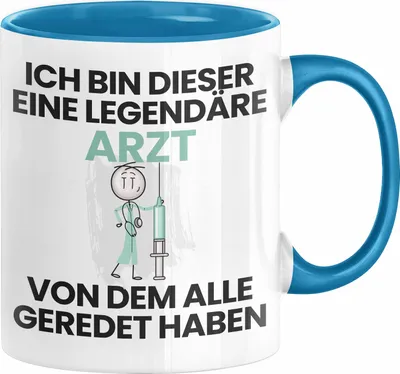 Produktbild von Arzt Geschenk Tasse Lustige Geschenkidee Geburtstag für Arzt Ich Bin Dieser Legendäre Arzt Von Dem Alle Geredet Haben Kaffee-Becher (Blau)