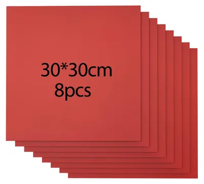 Immagine prodotto di 8 lastre di compensato - Modellismo - Non trattato - 3 mm - 30 x 30 cm - Taglio e incisione laser - Colore: rosso