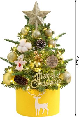 LED-beleuchteter Mini-Weihnachtsbaum, künstlicher Weihnachtsbaum mit Lichtstreifen, DIY-Tischdekoration für Zuhause, Büro, Urlaubsdekoration