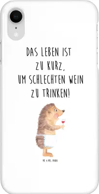Produktbild von Mr. & Mrs. Panda Iphone XR Handyhülle Igel Wein - Weiß - Geschenk, Premium Kunststoff, Rotwein, Weißwein, Handy Case, Deko, Lustige Sprüche, Weinglas, Weinliebhaber