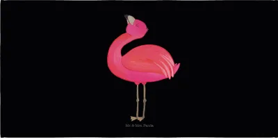 Produktbild von Mr. & Mrs. Panda Flauschtuch Flamingo Stolz - Schwarz - Geschenk, Freundin, 50x100 Handtuch, 100x50, glücklich, Rosa, gesichtstuch, Mama