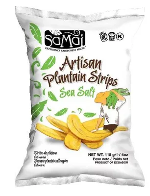 Produktbild von SAMAI Plantain Kochbananen Streifen mit Meersalz 115g