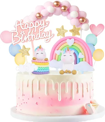 Productafbeelding van Taartdecoratie verjaardag - Schattige eenheid - Taarttopperset - Macaron taartdecoratie voor tieners
