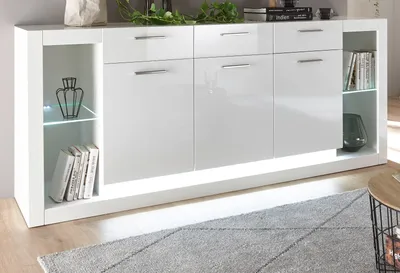 Produktbild von Sideboard "Ladis" in weiß Hochglanz Kommode 198 x 83 cm