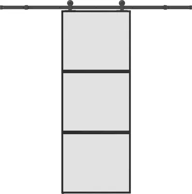 Obrázok produktu pre Posuvné dvere s kovaním 76x205 cm tvrdené sklo a hliník úzke