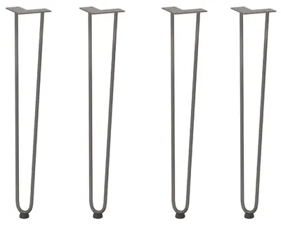 Image de vidaXL Pieds en épingle à cheveux pour tables de console 4 pcs. Acier naturel 72 cm massif