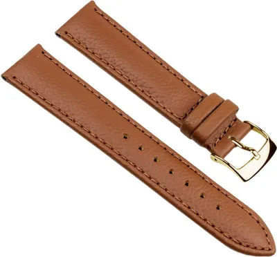 Produktbild von Fancy Classic Ersatzband Uhrenarmband Rindsleder Band Goldbraun 25461G, Stegbreite:18mm