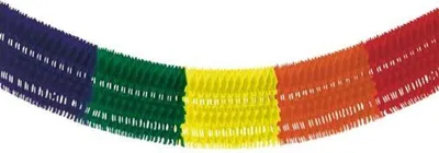 Produktbild von Papstar Papiergirlande (Großraum) 10 m "Rainbow fringe" schwer entflammbar, 5 Stück